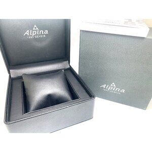 Alpina Watch Box Presentation Black Cardboard Case Display Empty With Booklet